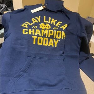 Blue 'Play Like a Champion Today' Hoodie Norte Dame